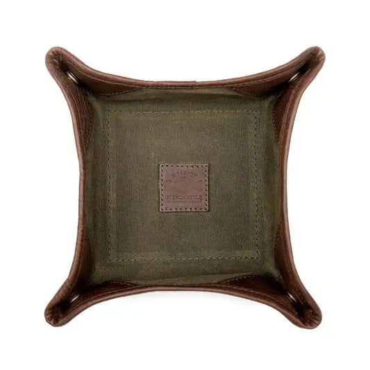 Campaign Waxed Canvas Desk Caddy Valet | Smoke + Forest