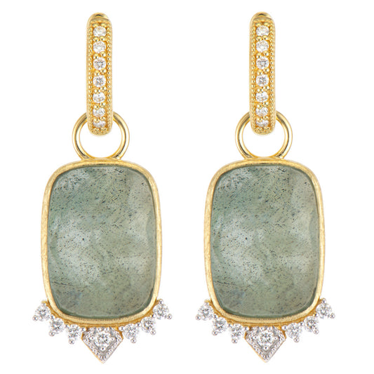 Labradorite + Diamond Stardust Earring Charms | 18k Yellow Gold