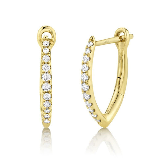 0.15Ct 14K YG Diamond Point Hoop Earring