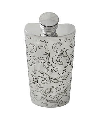 Pewter English Baroque Boot Hip Slimline Flask | 3oz