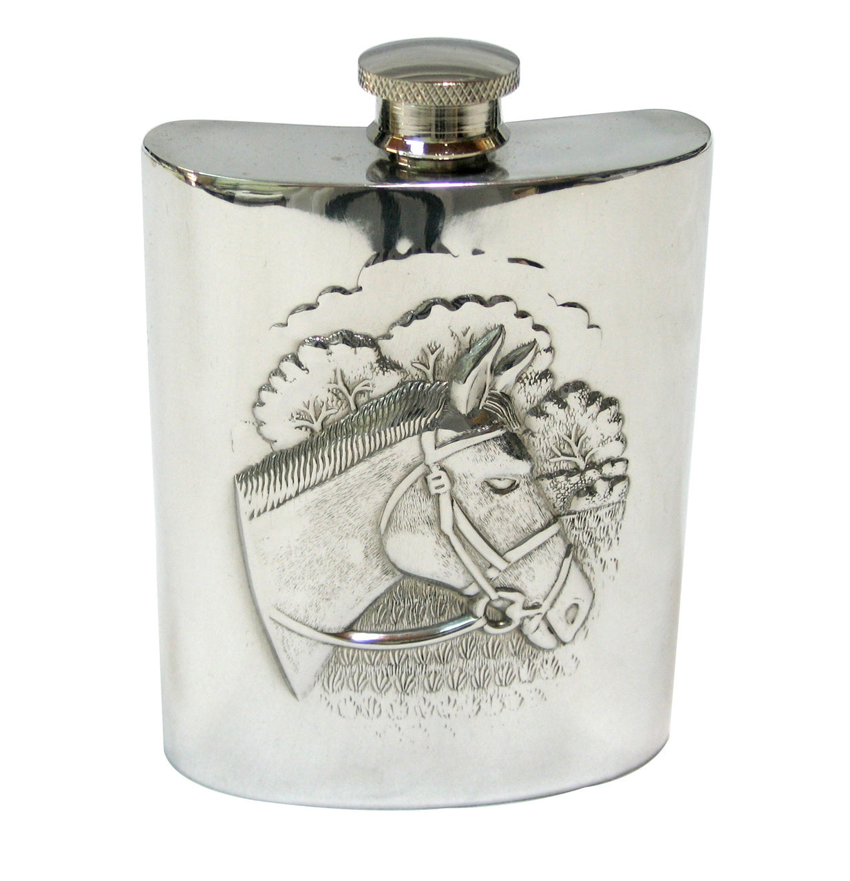 Pewter English Horse Head Flask | 6oz