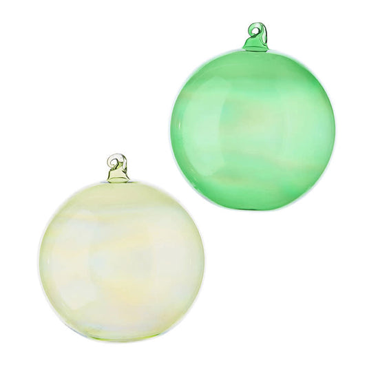 Green Iridescent Ball Ornament 5" Assorted