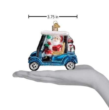 Golf Cart Santa Ornament