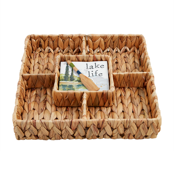 Lake Life Hyacinth Serving Tray + Napkin Set | 13.25in