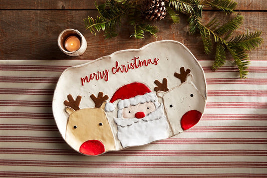 Santa + His Reindeers Serving Platter | 10x16in