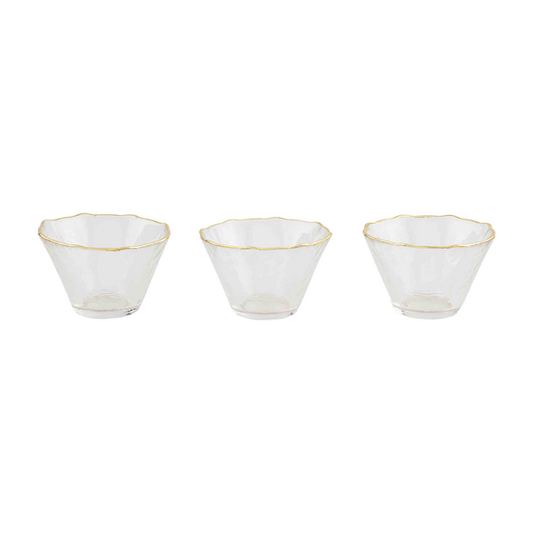 Glass + Gold Ramekin Set of 3 | 2x3in