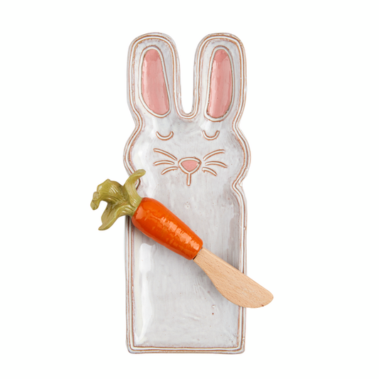 Bunny Plate + Carrot Knife Set | 9x3.5in