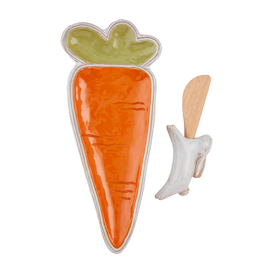 Carrot Plate + Bunny Knife Set | 9x4in