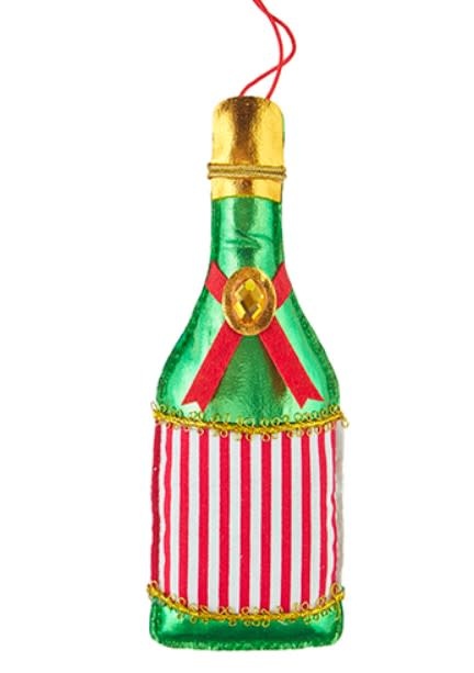 Champagne Bottle Felt Ornament | 6.5in