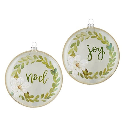 Magnolia Wreath Disc Ornament | 5.5in