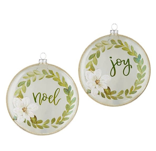 Magnolia Wreath Disc Ornament | 5.5in
