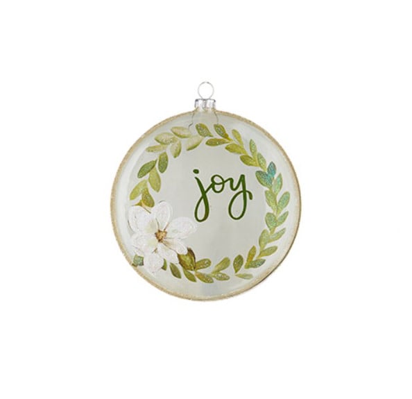 Magnolia Wreath Disc Ornament | 5.5in