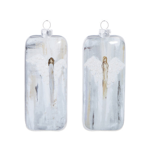 Hand Painted Angel Glass Ornament | 5.5in