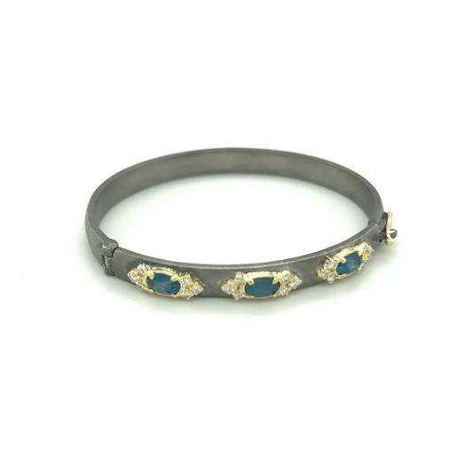 Armenta London Blue Topaz + Diamond Crevelli Bracelet | .375c 18k
