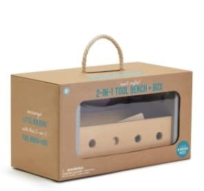 Wood Toy Toolbox & Bench 2 in 1