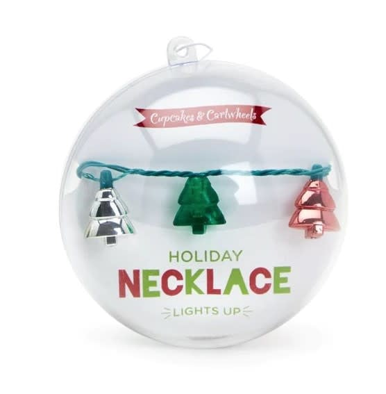 Holiday Light Up Necklace in Ornament Ball, Assorted