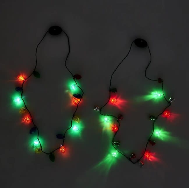Holiday Light Up Necklace in Ornament Ball, Assorted