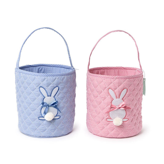 Quilted Easter Bunny Basket Bucket Tote