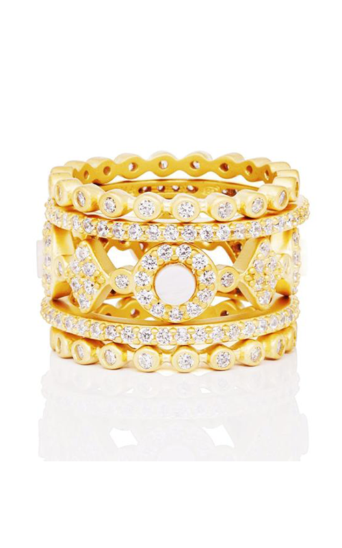 Signature MOP Stack 14k Gold & Rhodium 5 Stack Ring