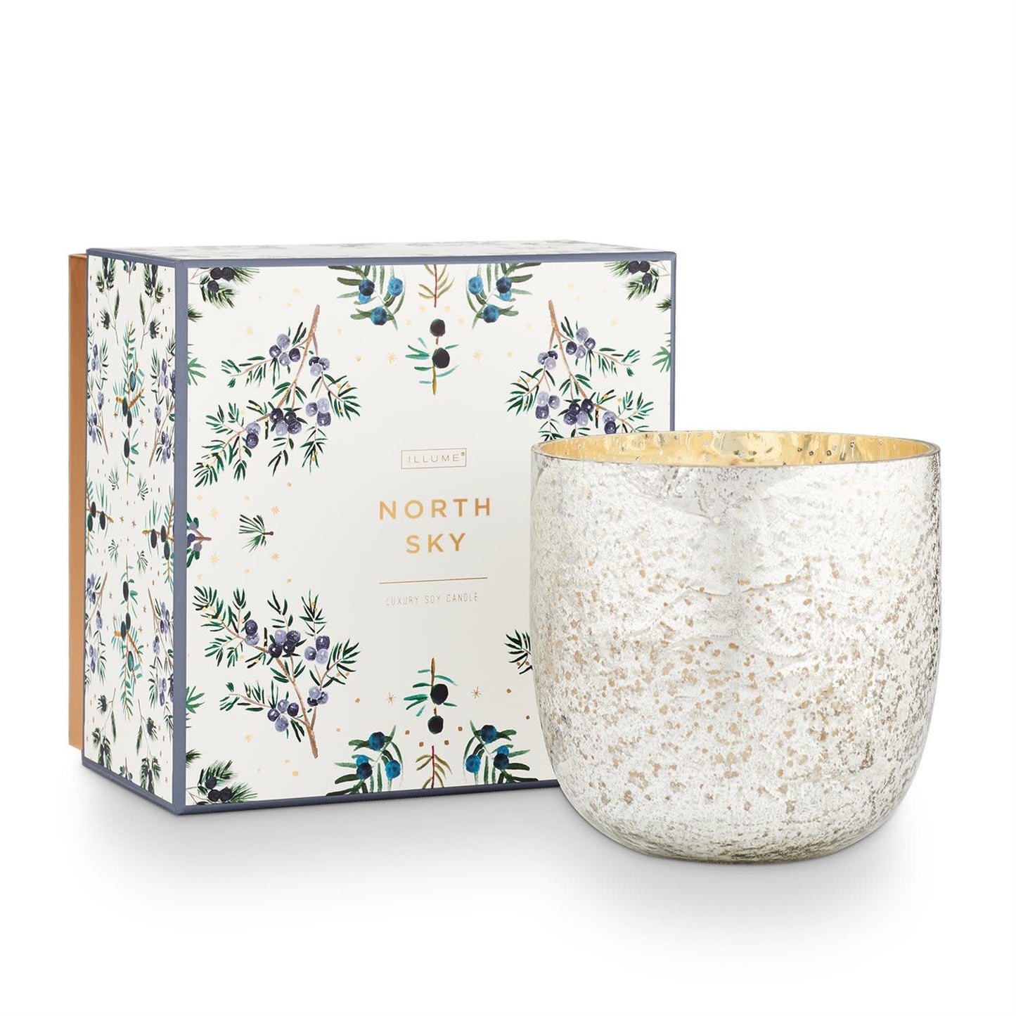 T North Sky Luxe Sanded Mercury Glass Candle
