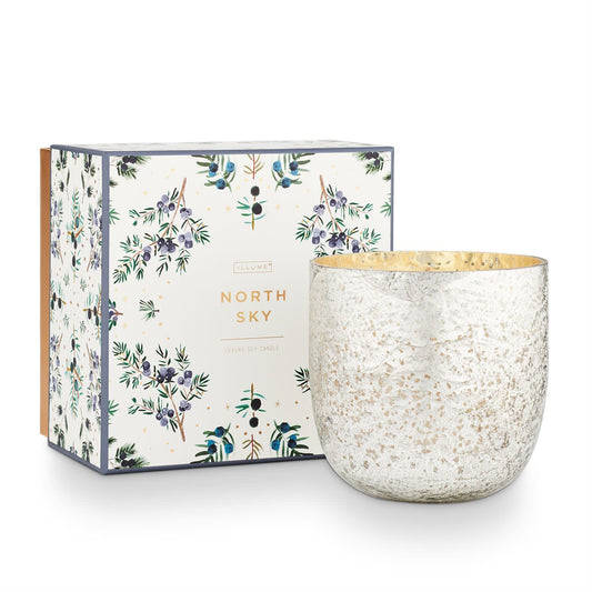 T North Sky Luxe Sanded Mercury Glass Candle