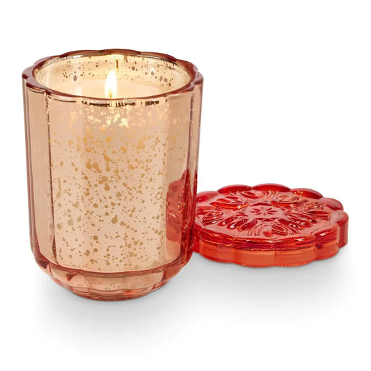 Mercury Glass Floral Candle | Blood Orange Dahlia 11.6oz