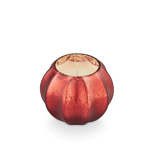 Copper Leaves Mercury Glass Pumpkin Candle | 8.6oz