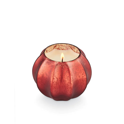 Copper Leaves Mercury Glass Pumpkin Candle | 8.6oz