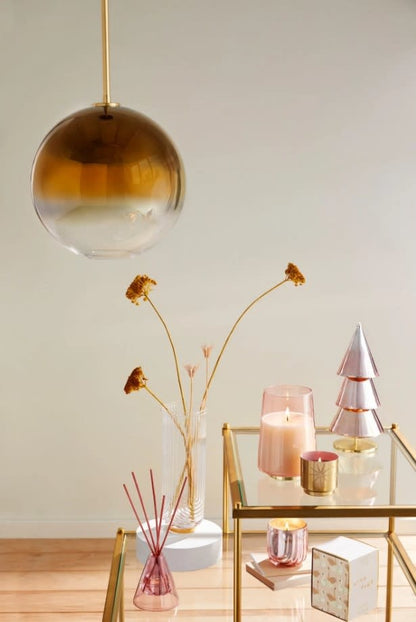 Pink Pine Tiny Tinsel Glass Candle