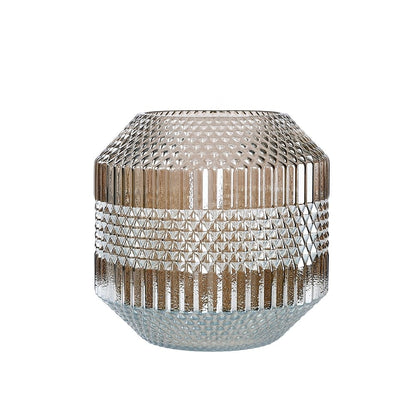 Glass Studded Vase | Grey 8in