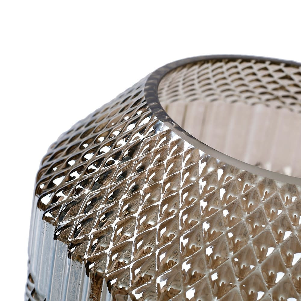 Glass Studded Vase | Grey 8in