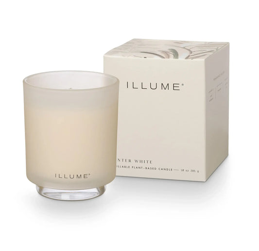 Winter White Frosted Glass Candle | 10oz