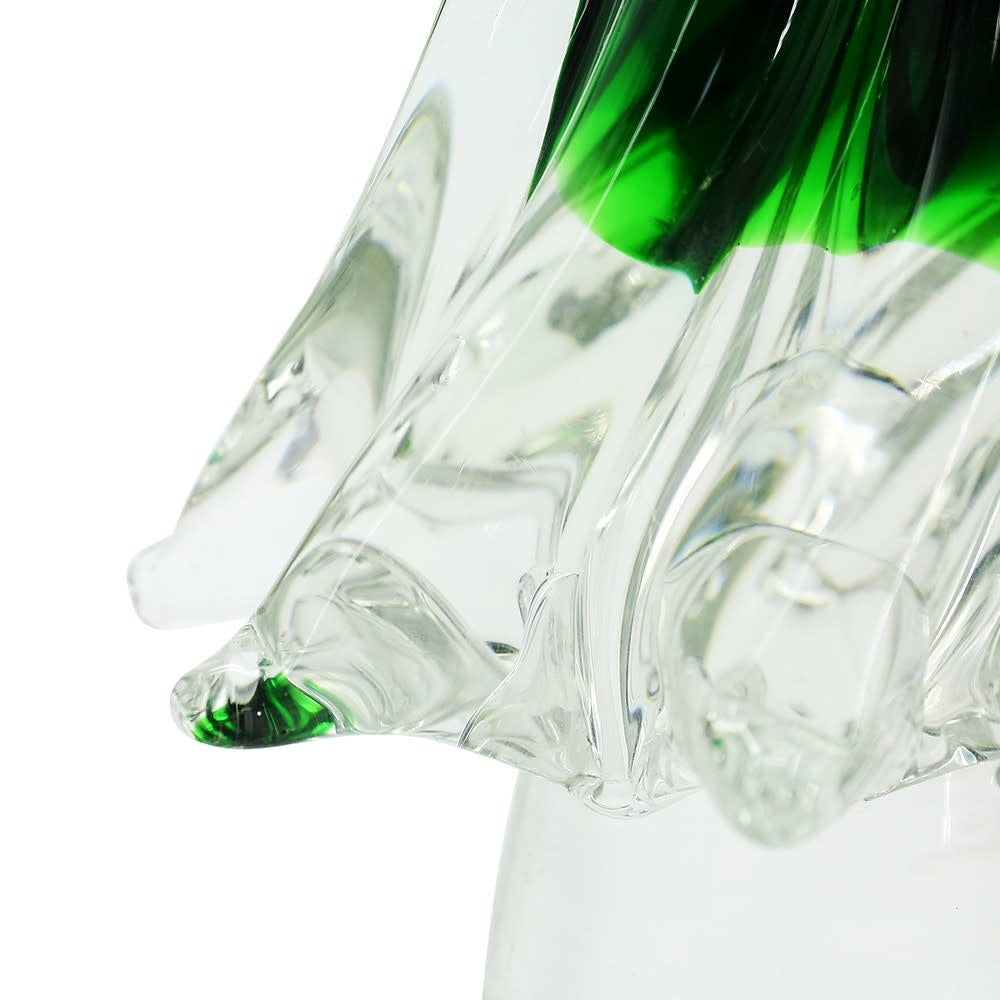 Glass Christmas Tree | Clear + Green 14in