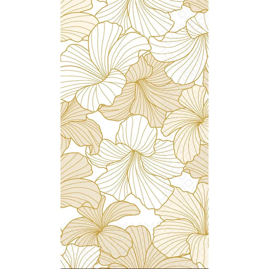 White Hibiscus Gold Guest Towels
