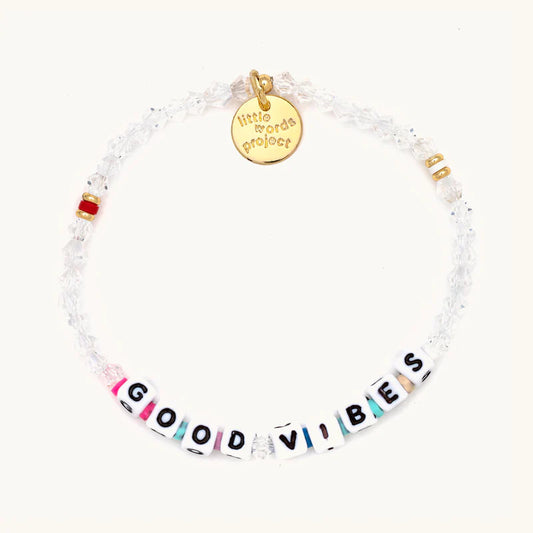 Good Vibes Minimal Beaded Stretch Bracelet