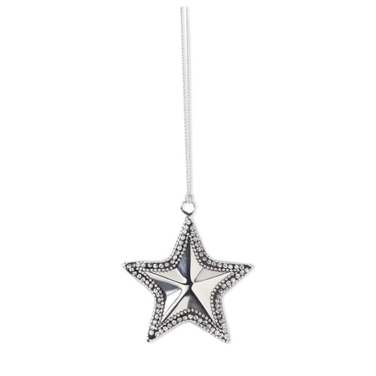 Silver Star Ornament 4"