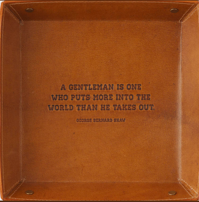 Leather Valet Quote Tray | 8in