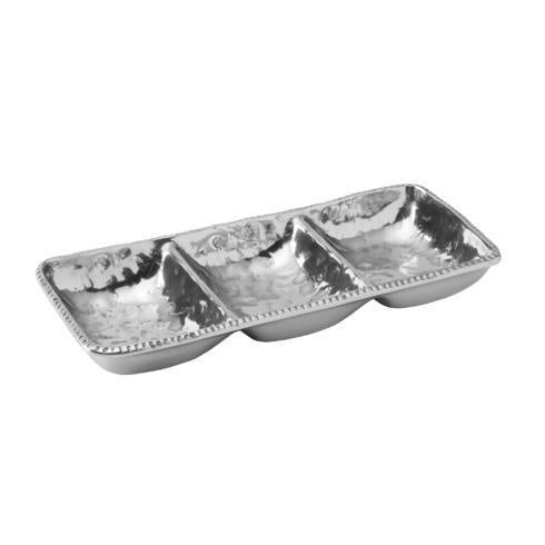 Gourmet Grillware River Rock Three Section Server | 15in X 6.5in