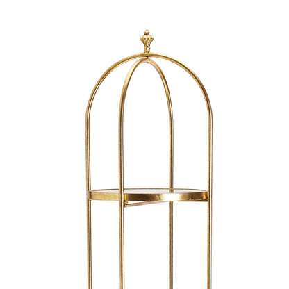 Golden Tier Etagere | 4 Glass Mirror Shelves