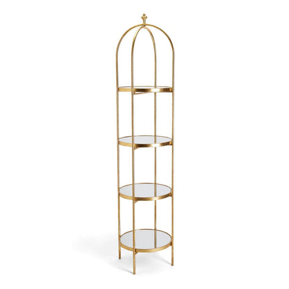 Golden Tier Etagere | 4 Glass Mirror Shelves