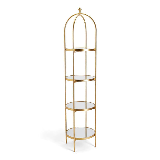 Golden Tier Etagere | 4 Glass Mirror Shelves