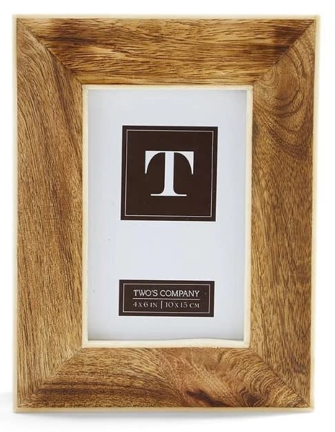 Wide Border Mango Wood Resin Frame 4x6