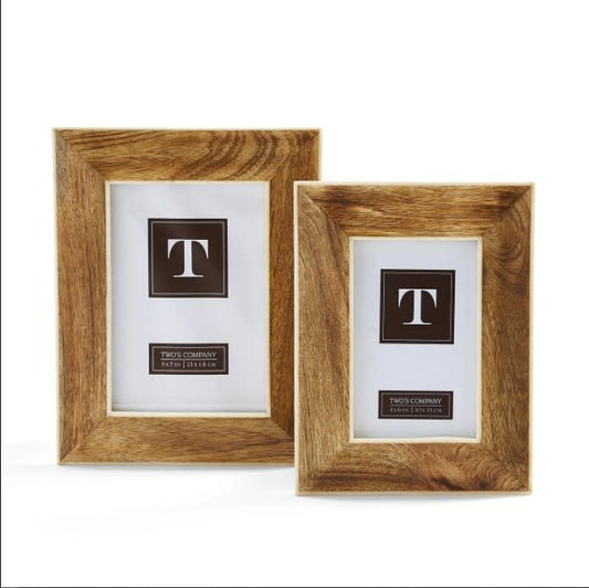 Wide Border Mango Wood Resin Frame 5x7
