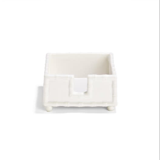 White Faux Bamboo Napkin Holder