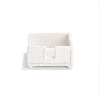 White Faux Bamboo Napkin Holder