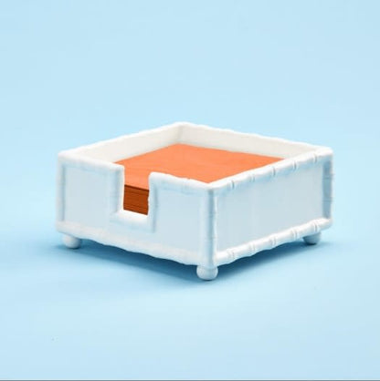 White Faux Bamboo Napkin Holder
