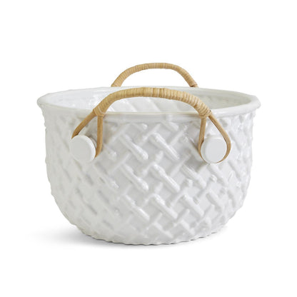 White Faux Bamboo Fretwork Party Bucket