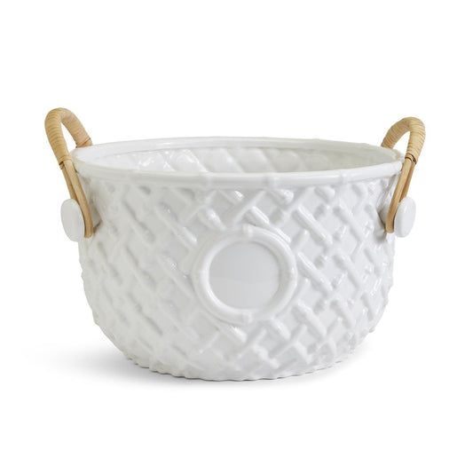White Faux Bamboo Fretwork Party Bucket