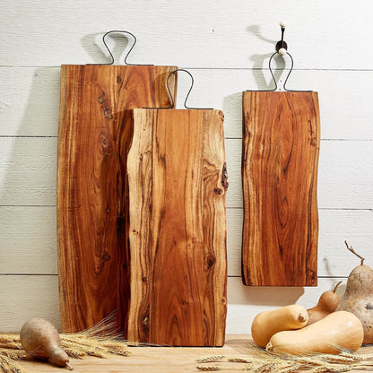 Wood Serving Board with Iron Handle