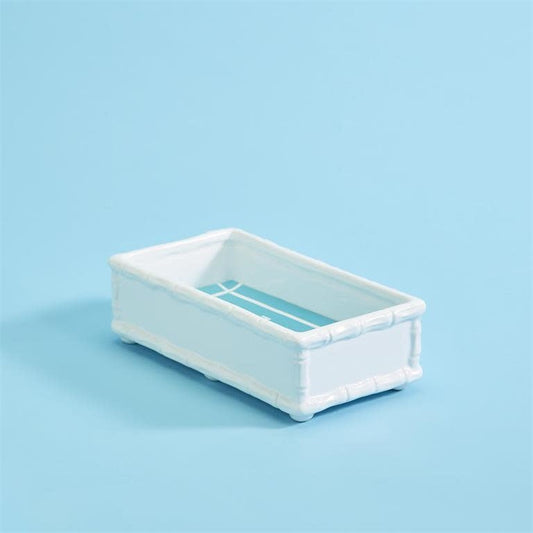 Bamboo Towel Tray | White